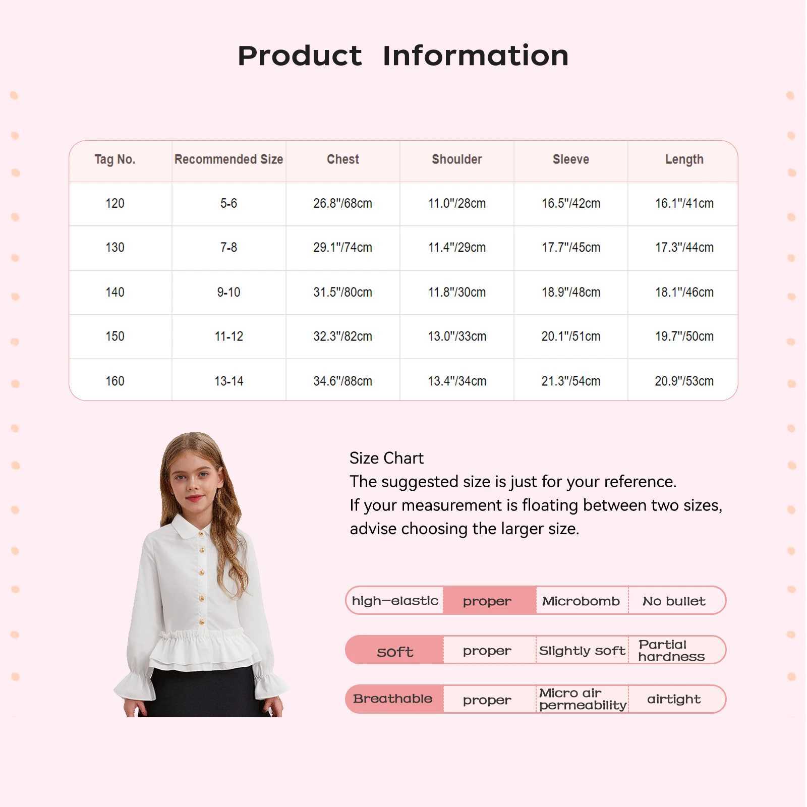 White Ruffles Shirts Kids Girls Lapel Sweet Preppy Kawaii Blouses Lolita Korean Elegant Puff Long Sleeve Crop Tops Chic Blouse C251007