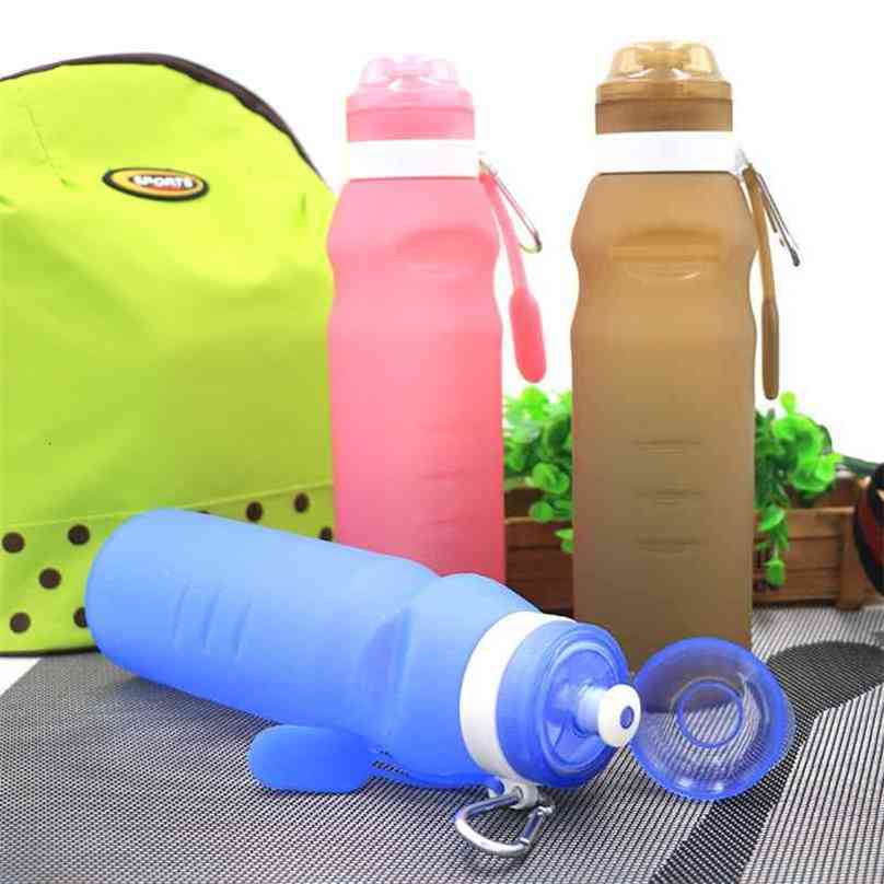Food Grade Foldable Water Bottles Free Folding Cup Cycling Silicone Collapsible Travel Drinkware 210914 Z260202