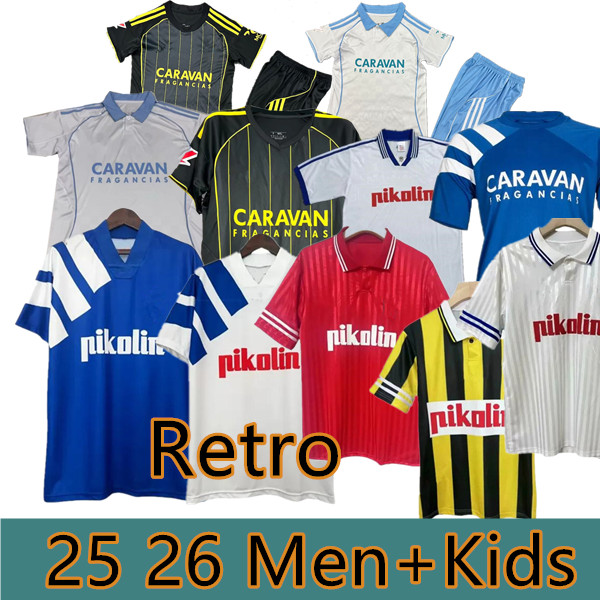 1992 1993 1994 1995 1996 1997 1998 2004 2025 2026 Real Zaragoza Soccer Jerseys GARITANO GUTI HIGUERA MORIENTES DANI GOMEZ PARDEZA POYET men and kids Soccer jersey kit