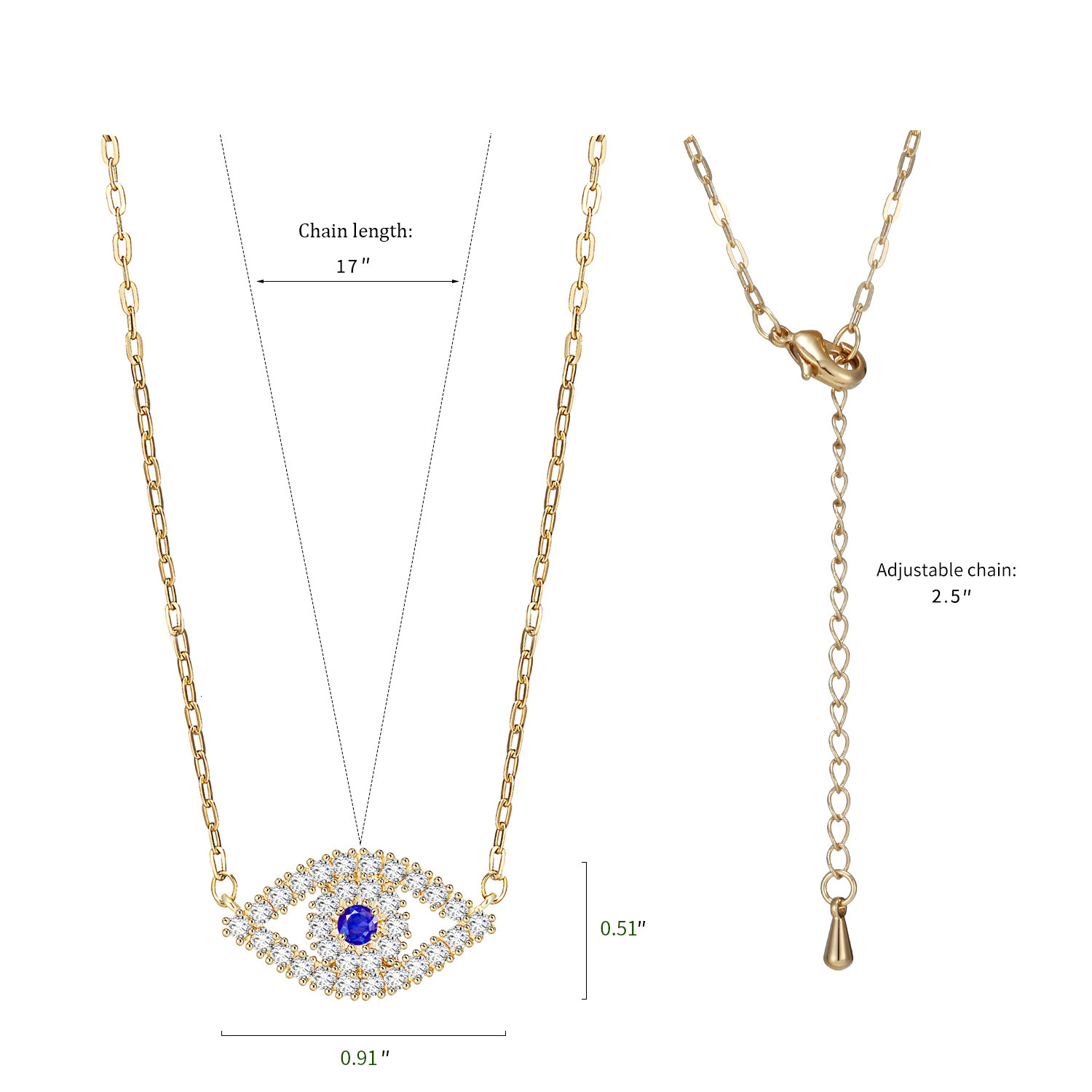 Big Devil Hollow Point Dia Turkish Eye Necklace Pendant Jewelry Mixed Style