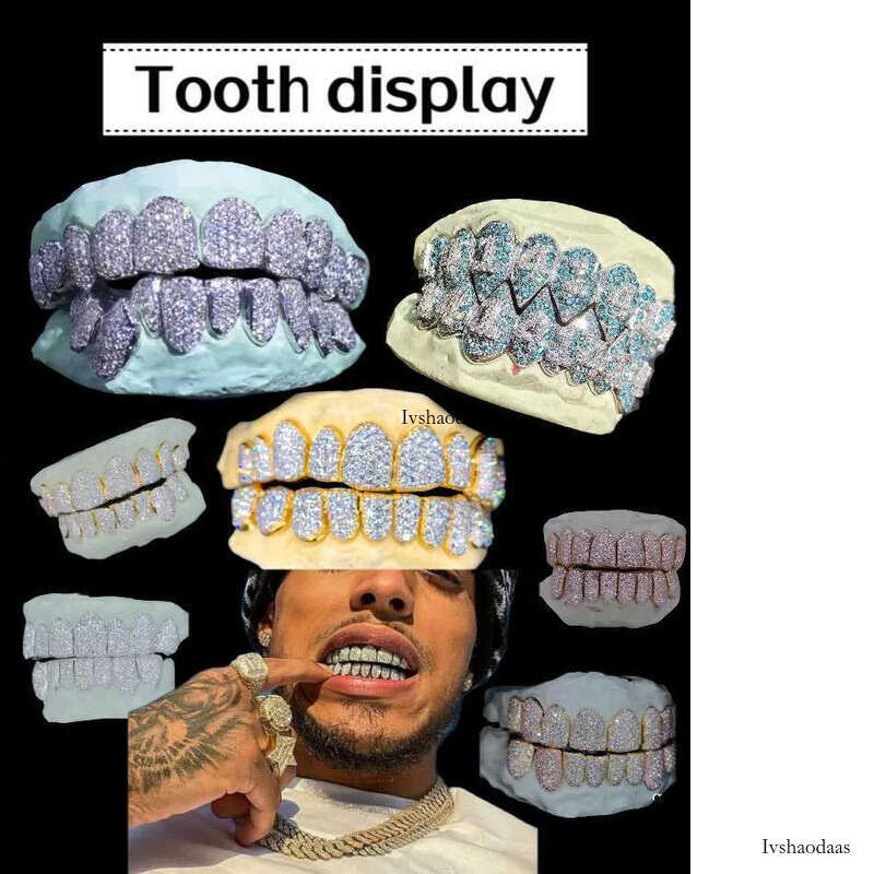 Hiphop Jewelry Dia For Teeth Sterg Sier Iced Out Custom Bust Down Moissanite Grillz aaa