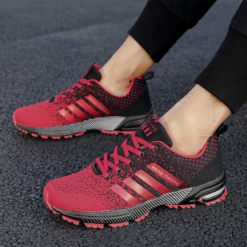 New mens and womens flying mesh surface spring summer breathable casual sports shoes flat vulcanized couple running big size48 J251007