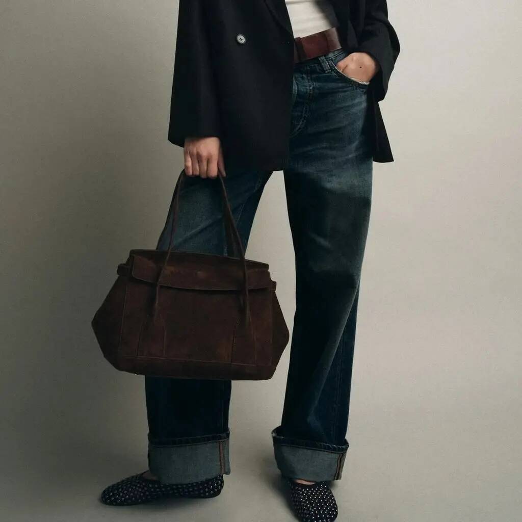 SUEDE SHOULDER CITY BAG FOR WOMEN, Fashionable Handbag with Double Top Handles, Design New Totes for Ladies