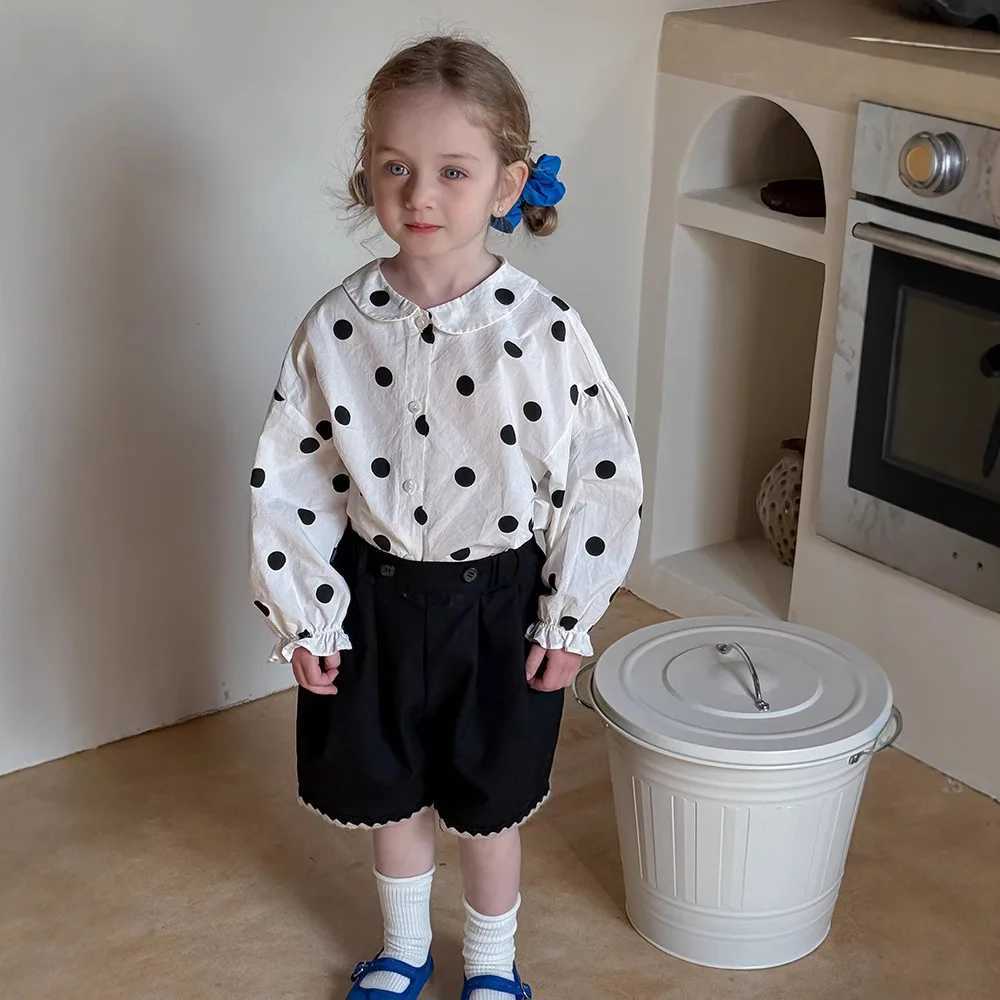 Polka Dot Shirt 2025 Spring and Summer New Fashionable Cute Fun Vintage Allmatch Polka Dot Long Sleeve Collar Shirt C251007