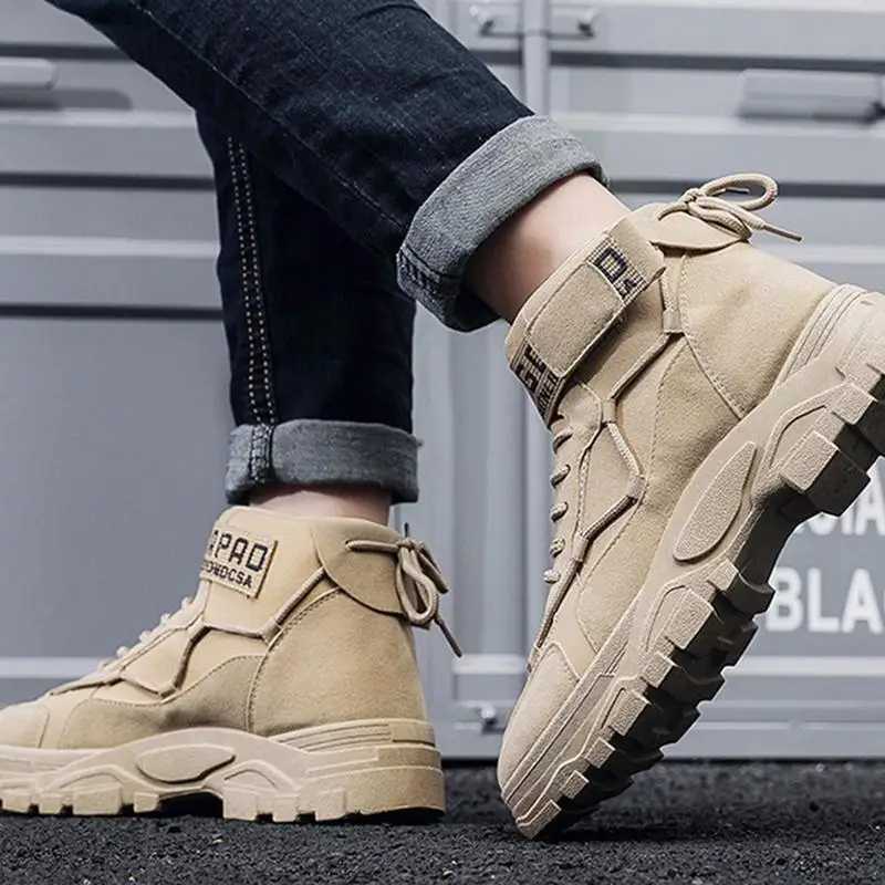 Mens High Top Hiking Boots NonSlip Outdoor Trekking Tactical Military Boots Ankle Protctor Camping Climbing Biking Work Shoes J251007