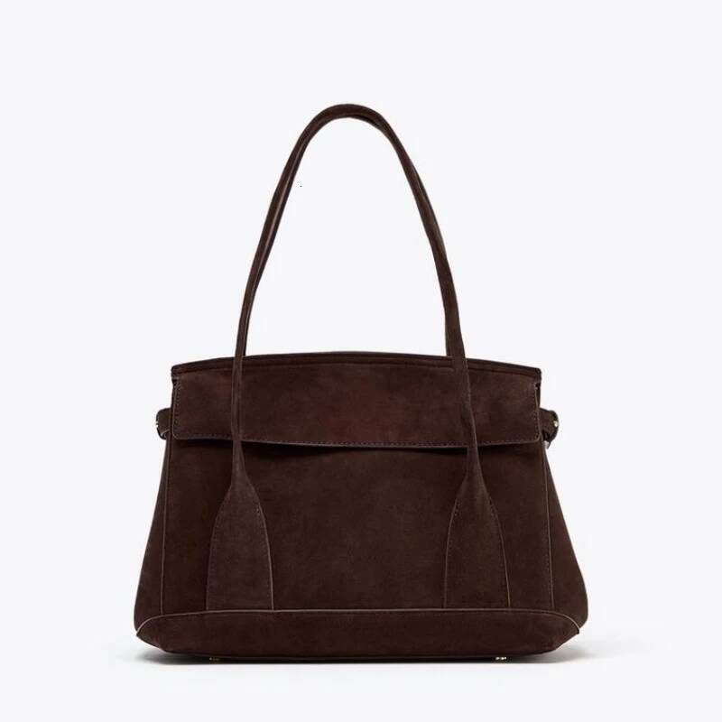 SUEDE SHOULDER CITY BAG FOR WOMEN, Fashionable Handbag with Double Top Handles, Design New Totes for Ladies