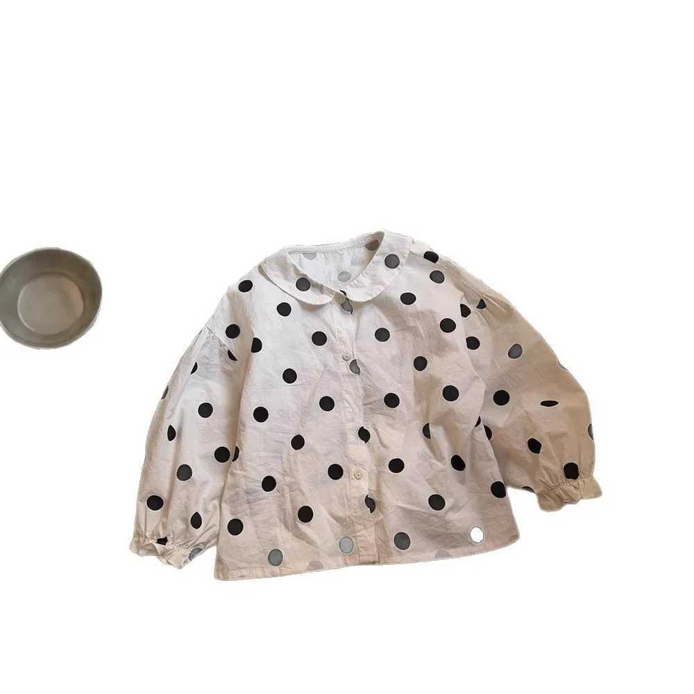 Polka Dot Shirt 2025 Spring and Summer New Fashionable Cute Fun Vintage Allmatch Polka Dot Long Sleeve Collar Shirt C251007