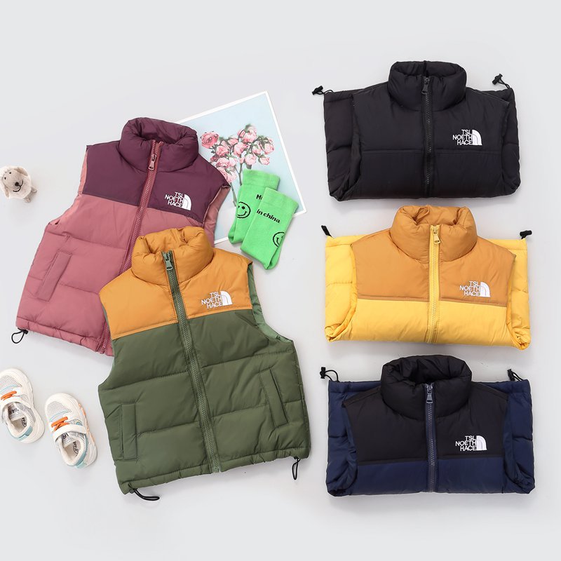 Designer Kids Clothing Cozy Kids Vest with Soft & Warm Fleece Lining, Color Block Thickened Design for Boys Girls, Outerwear Vest