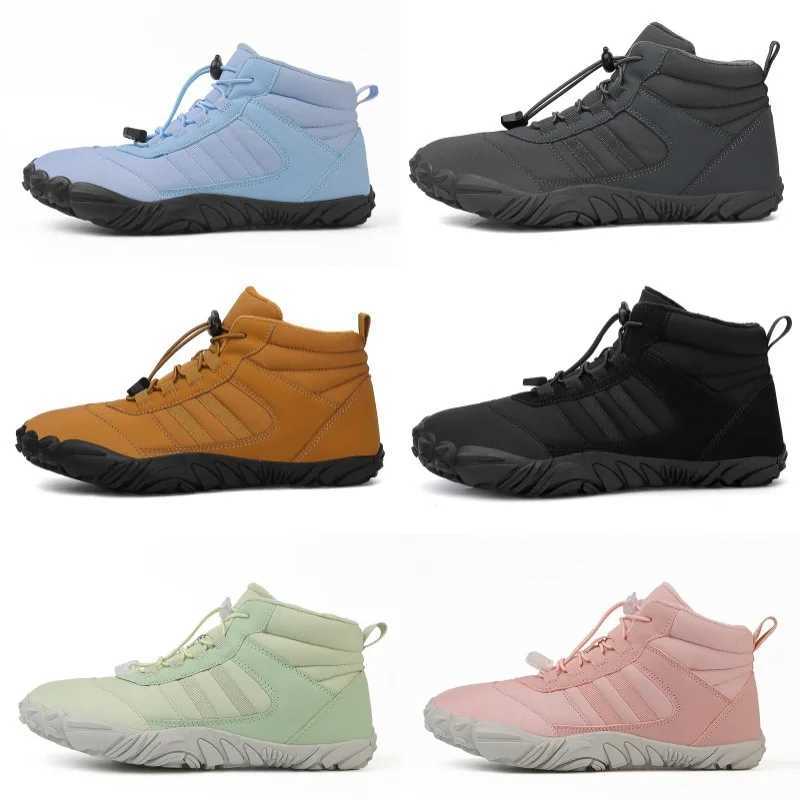 2024 Snow Boots Waterproof Men Winter Shoes Barefoot Ankle Boots Couple Snow Shoes Outdoor Hiking Shoes Fur Warm Plush Boots J251007