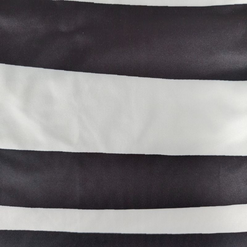 Women's Black Striped Midi Skirt - Spring Summer New Casual Office Style Milk Silk Skirt-CF53697