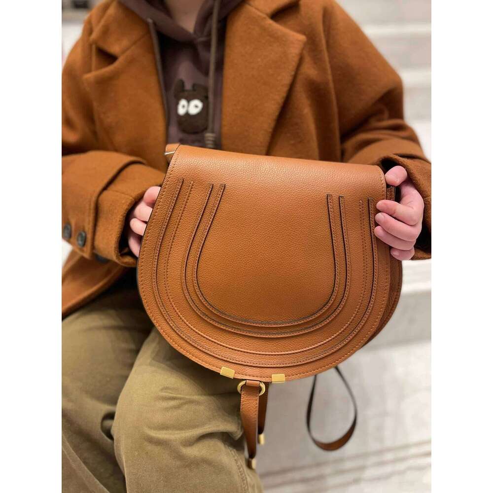 Best Seller 12A Classic Genuine Leather Saddle Vintage Cowhide Crossbody Shoulder Bag Large Capacity Casual Handbag High Quality