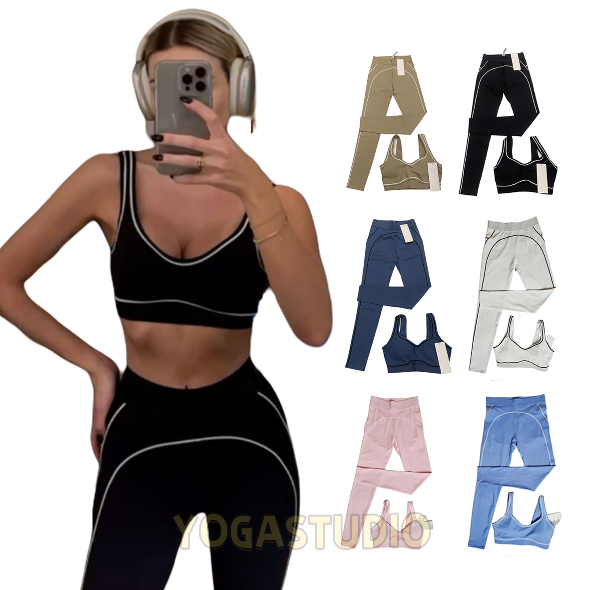 Set Women Yoga men Clothes Activewear Sets Heart Throb Sports Bra High Waist Shaping Leggings Great for Fitness Gym Activities Alonessitys Women