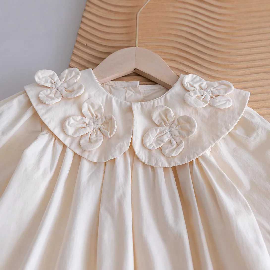 Girls Shirt 2025 Spring Autumn New Fashionable Three Dimensional Flower Western Style Doll Neck Versatile Outerwear C251007