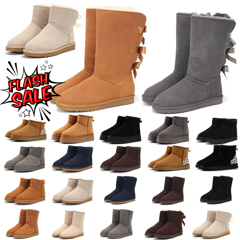 Designer snow boots women slippers platform Boot slide mustard seed ultra slipper chestnut suede men shoes womens winter ankle booties 36-44