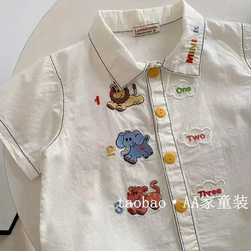 Korean Summer Children Boys Polo Shirt Cotton Cartoon Embroidery Short Sleeve Kids Boys Top All Print Babys Boy Tee 16Y Boy Top C251007