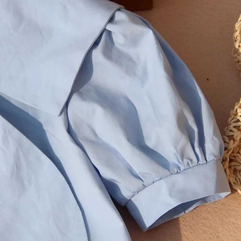 216 Years Summer Baby Toddler Teen Girl Blouses And Tops School Uniform Girls White Blouse Kids Cotton Shirt Childrens Clothes C251007