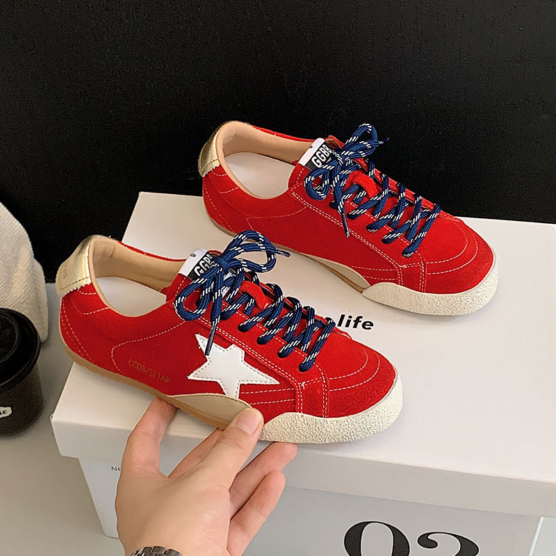 Premium Luxury Shoes 2025 Women's Genuine Leather Sneakers with Star Print Breathable Soft Sole Flat Fashion Shoes Free Shipping