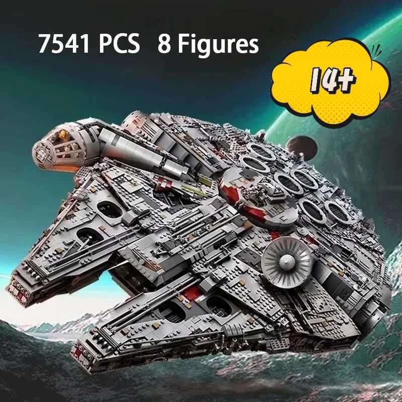 MINISO In Stock The Large Ship Falcon Home Decoration Compatible 75192 05132 For Children Boys Birthday Christmas DIY Gifts Z251007