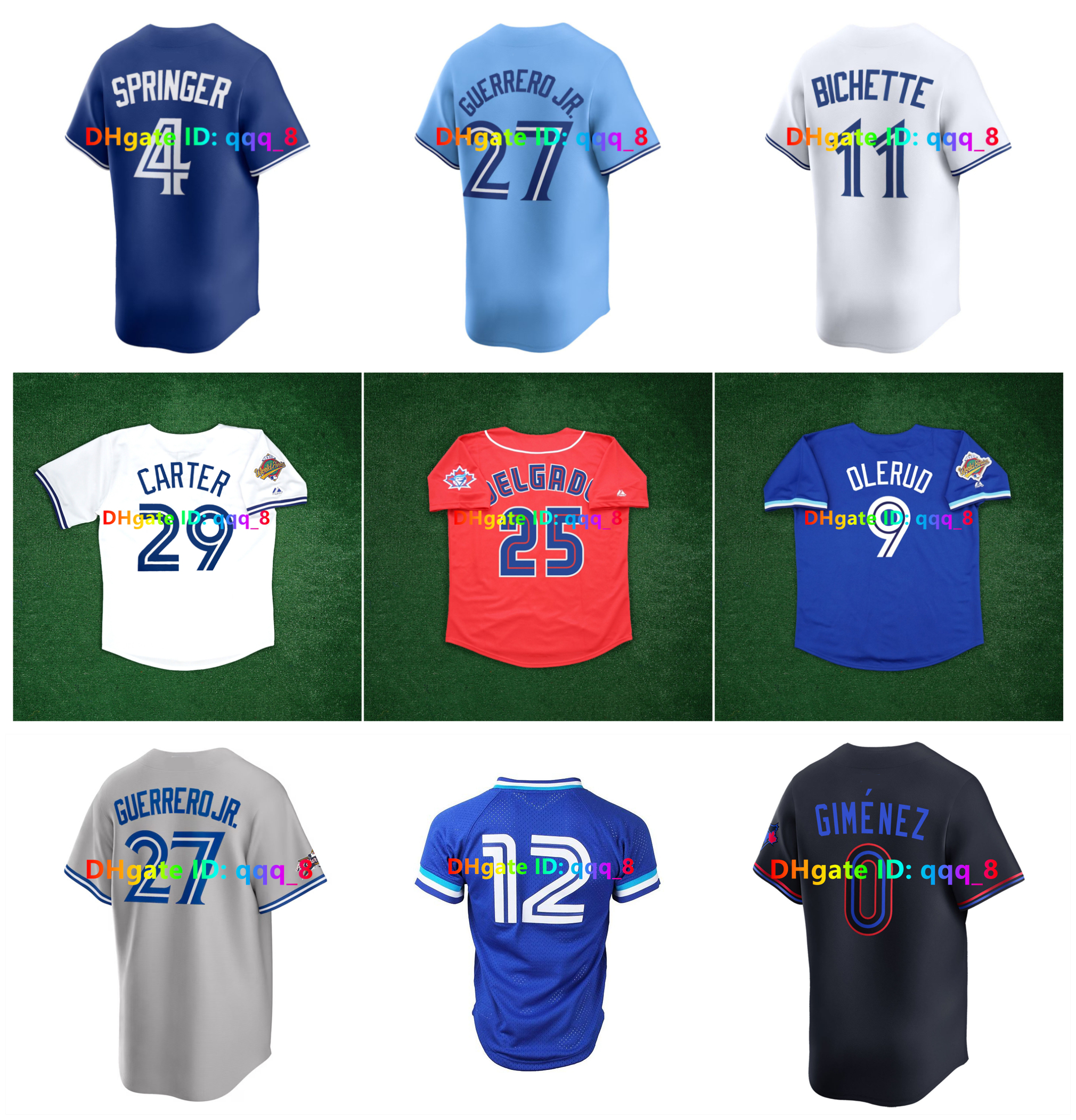 Vladimir Guerrero Jr. Blue Jays Baseball Jerseys Torontos World Series George Springer Joe Carter Roberto Alomar Roy Halladay Davis Schneider Kirk Clement Size S-4XL