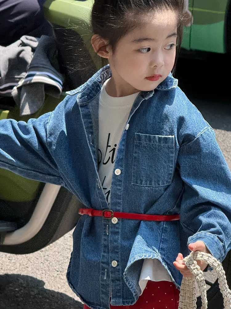 2025 Autumn New Boys and Girls Korean Version Casual Childrens Denim Shirt Jacket Loose Button Jacket Denim Shirt C251007