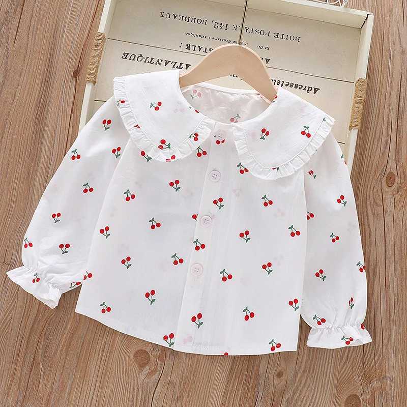 17Y Girls Shirts Spring Floral Printed Turndown Collar Blouses for Kids Baby Girl Cotton Casual Shirt Childrens Clothing C251007