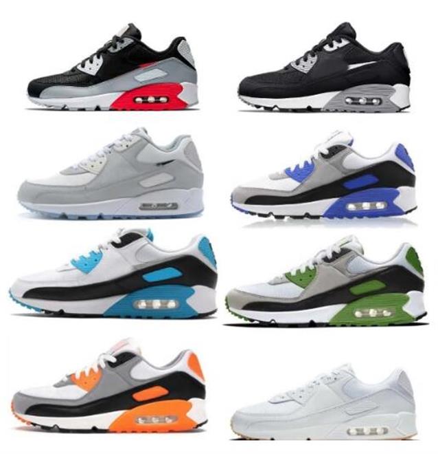 Designer Running Shoes Classic 90 Men Women Running Shoes Triple Black Mesh Leather White Yellow Grey Moss Green Volt Obsidain Sneakers