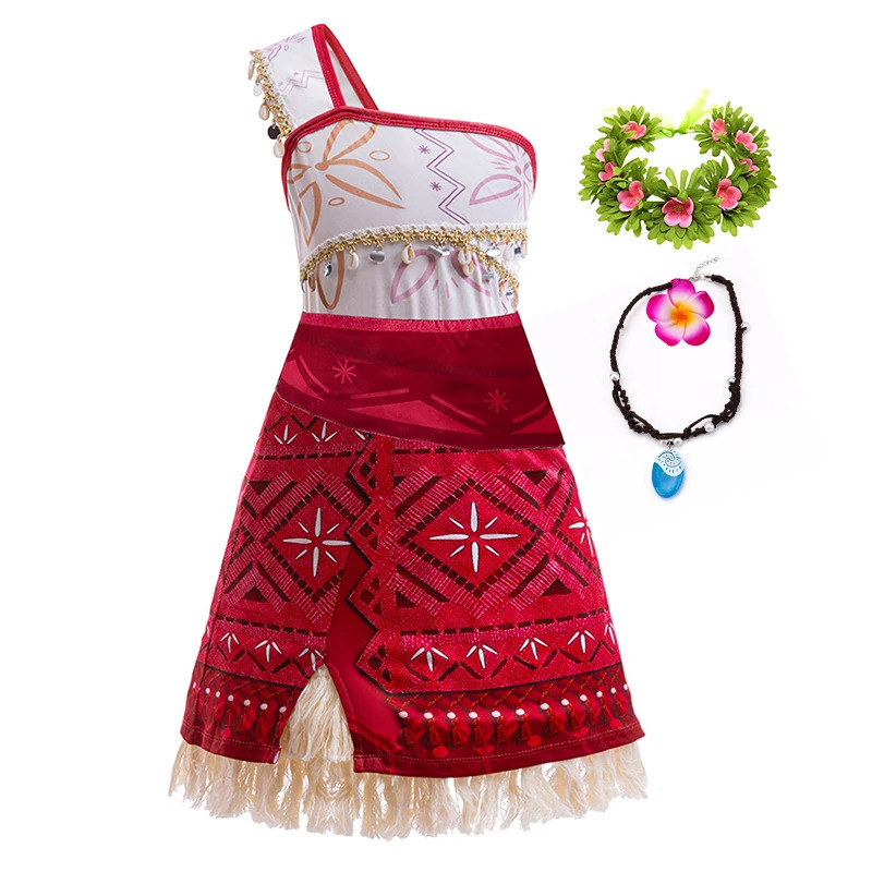 Girls Movie Moana 2 Dress Halloween Party Adventure Costume Girl Princess Fancy Clothes Children Vaiana Pet Pig Outfit 250930