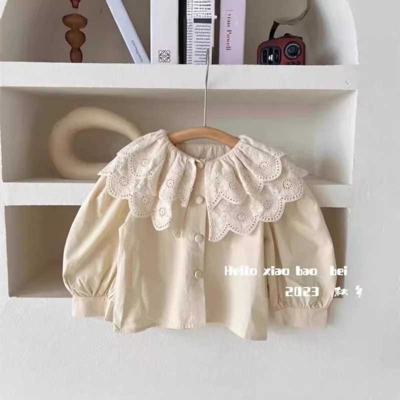 Girls Shirt Autumn New Fashionable Sweet Fashion Baby Girl Doll Collar Embroidered Lapel Top C251007