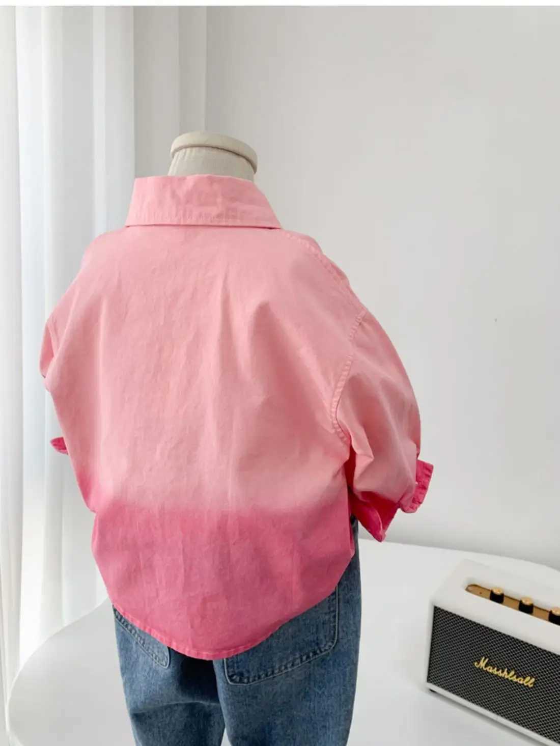 Boys Pink Shirt 2025 New Fashionable Spring and Autumn Childrens Long Sleeve Shirt Korean Coat C251007