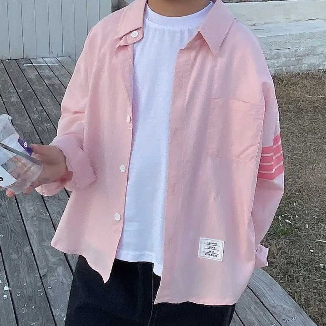 Boys and Girls Shirts SpringSummer Leisure Long Sleeve Cotton Shirts Fashion Childrens Baby Handsome Polo Neck Shirt C251007