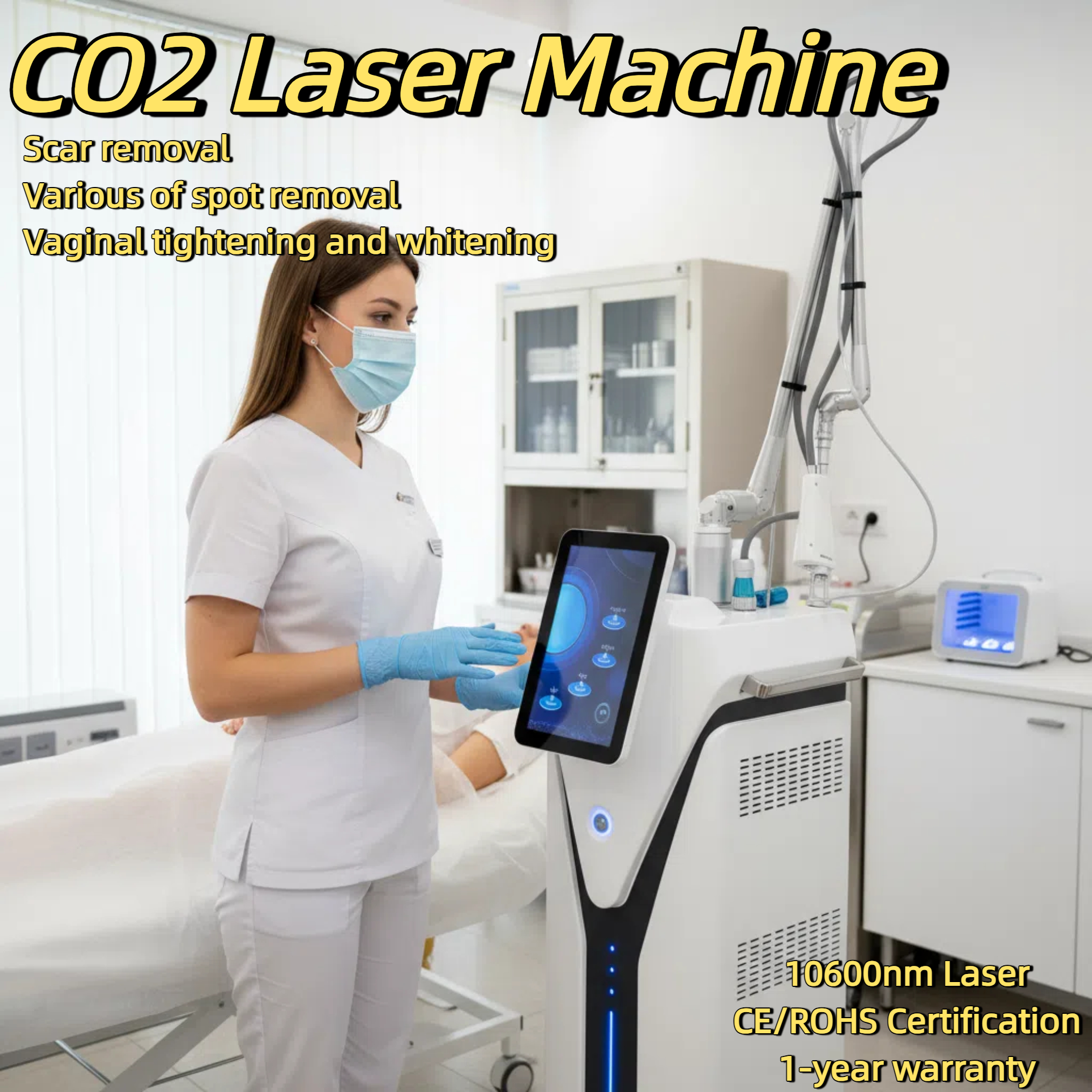 CO2 Fractional RF Laser 10600nm Acne Treatment Whitening Wrinkle Removal Vaginal Tighten Skin Care Rejuvenation Painless Scar Remove Skin Tightening D
