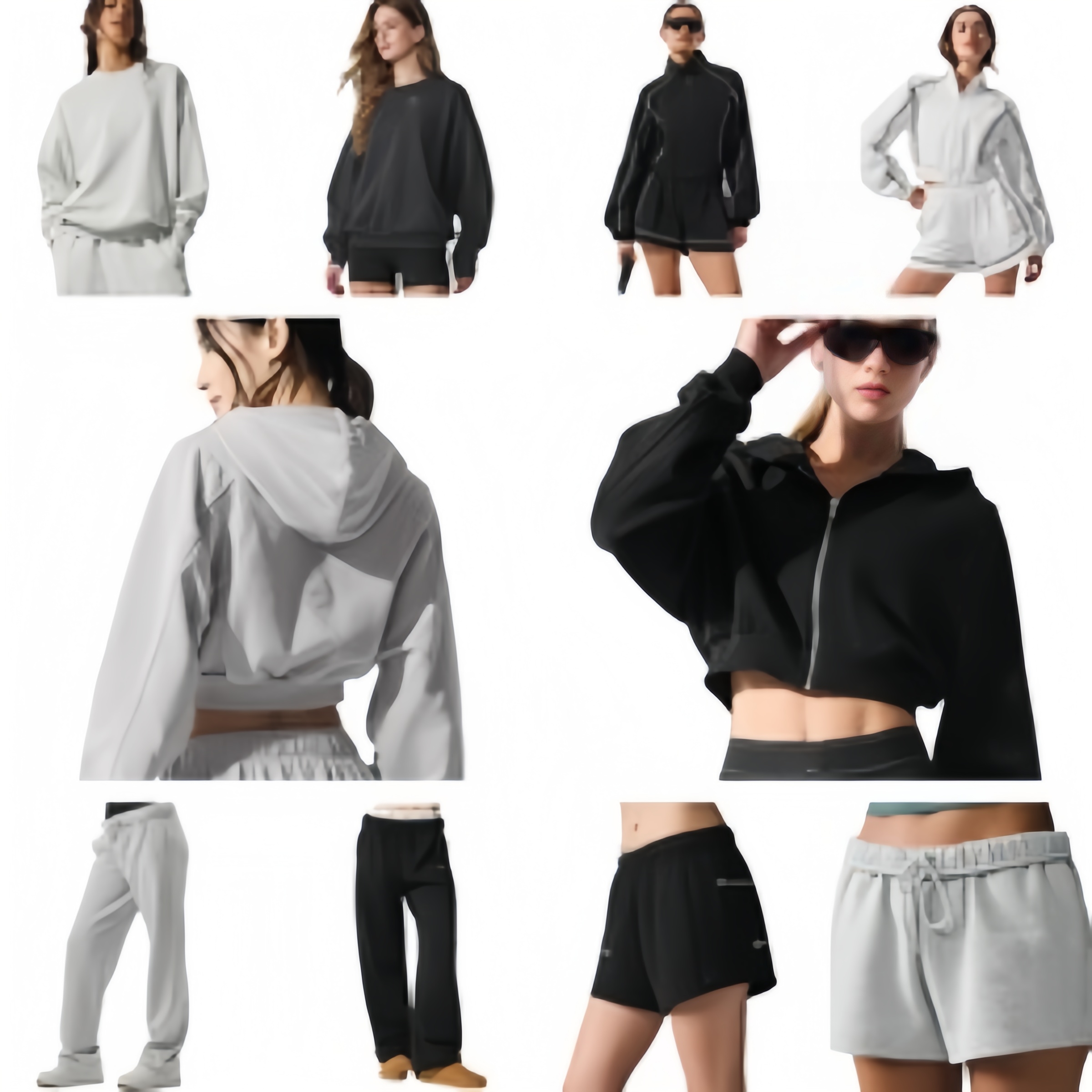 10A New Yoga Perfectly Sweatshirts Sweater Hoodie Loose Long Sleeve shorts and pants Crop Fitness Workout Crew Neck Blouse Crew Neck Pullover Women clothes