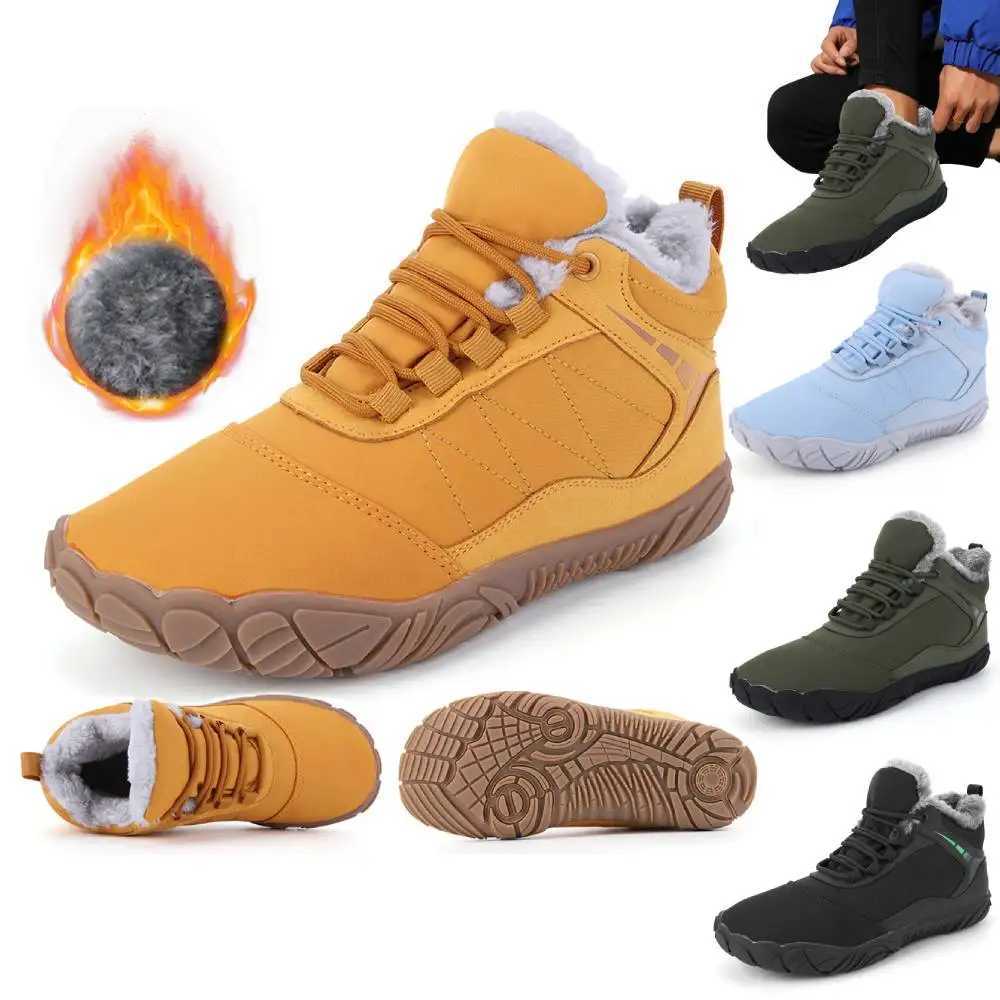Womens Mens Waterproof Winter Plush Barefoot Shoes Non Slip Snow Boots Cotton Warm Fur Lined Unisex Walking Hiking Outdoor Shoes J251007