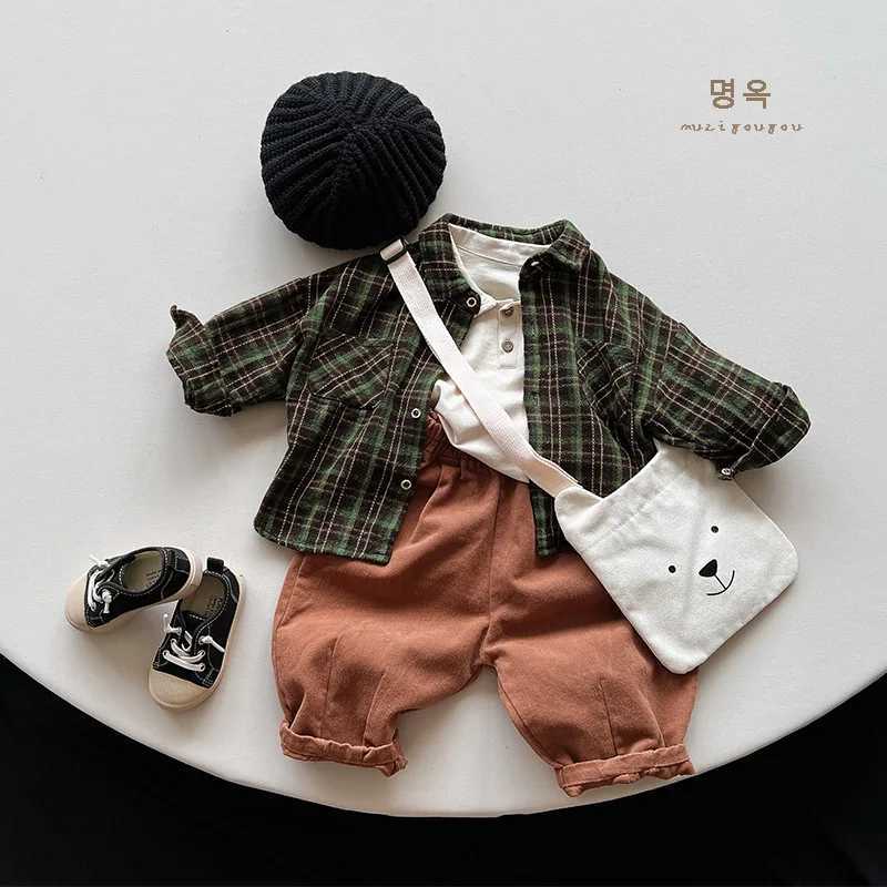 Childrens personalized trendy childrens shirts 2025 spring and autumn new boys and girls Korean childrens longsleeved shirts C251007