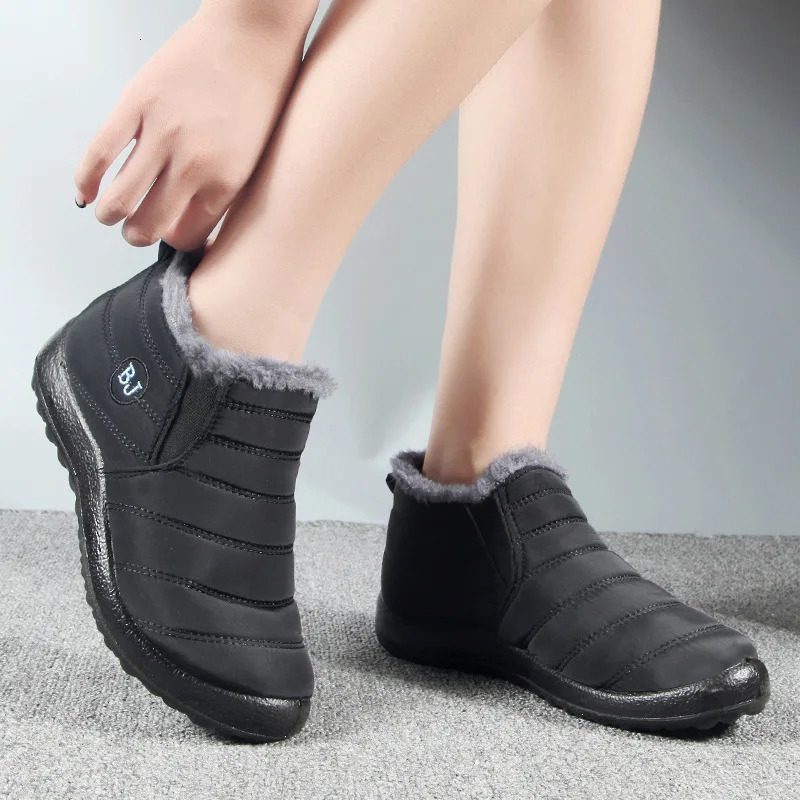 Snow Women Boots Fashion Unisex Shoes Slip On Platform Shoes For Women Ankle Boots Waterproof Plush Winter Shoes Botas Mujer 250930