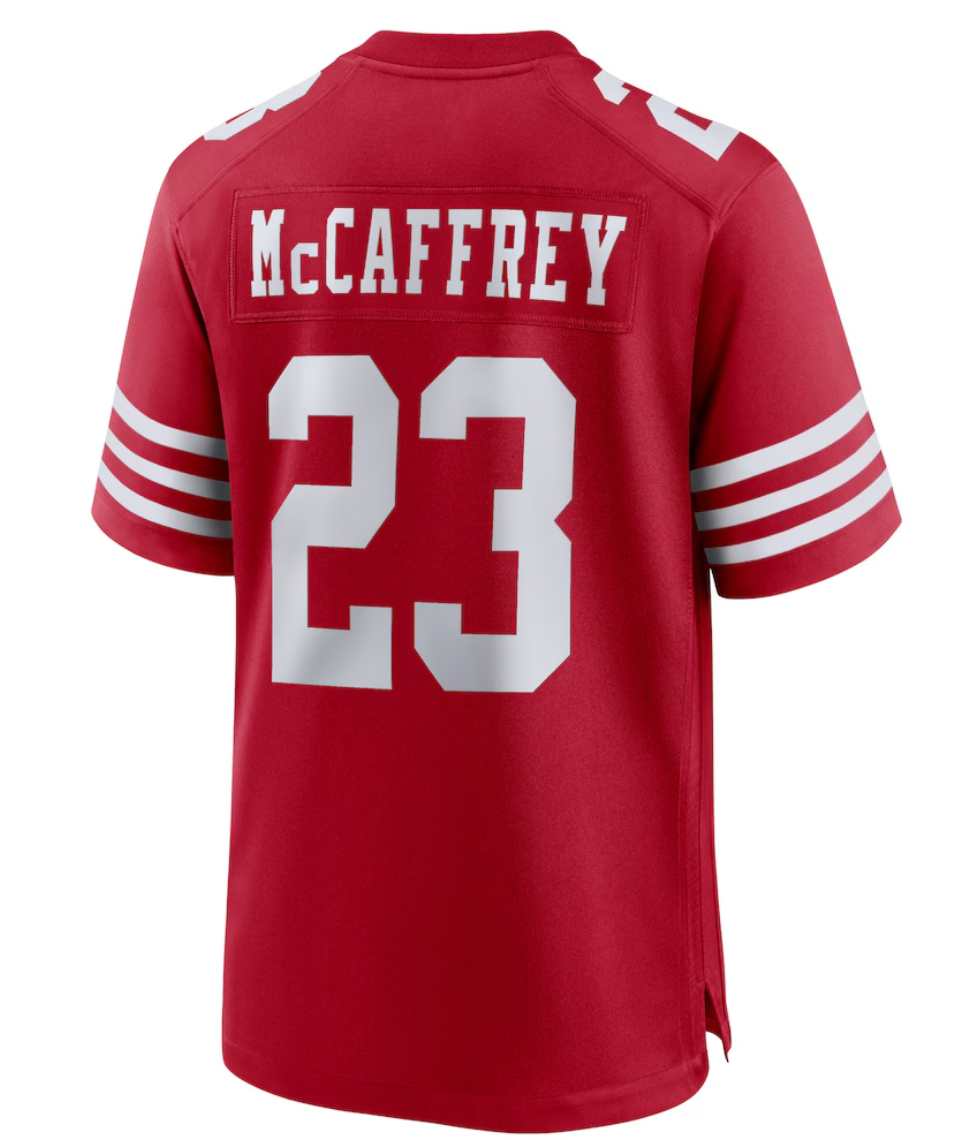 Joe Montana Jerry Rice Ronnie Lott Brock Purdy Christian McCaffrey George Kittle Nick Bosa Deebo Samuel Sr Brandon Aiyuk Fred Warner San 49 Football J