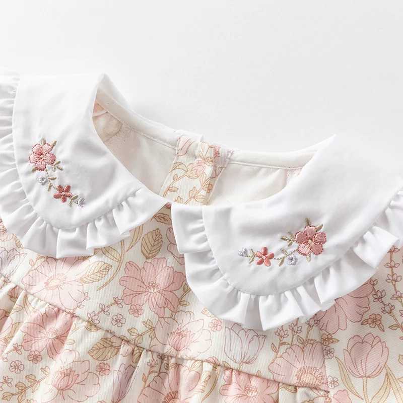 Dave Bella Childrens Floral Shirt 2025 Spring Sweet Cute Girls Baby Cotton Blouse Comfortable Kids Casual Top Gentle DB1252375 C251007