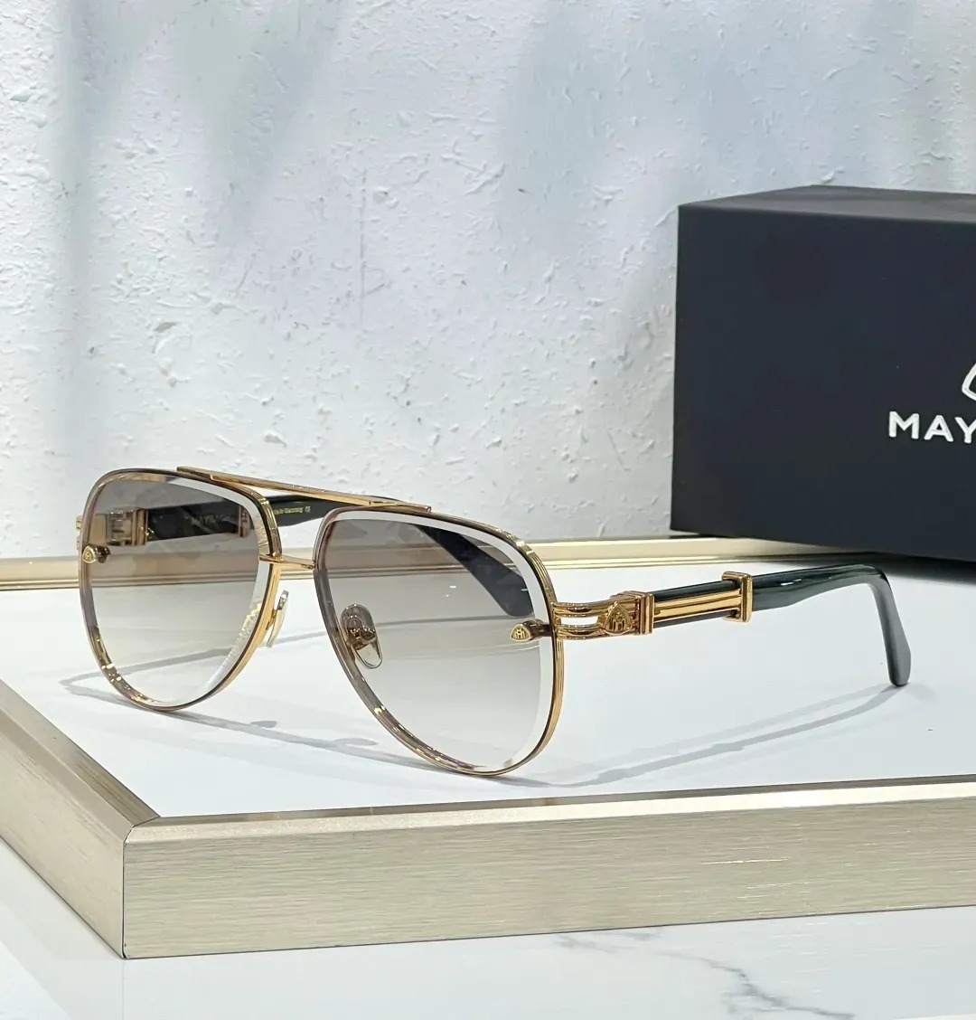 Designer MAYBACH Acetate Sun glasses For Men Women Top Quality Fashion Classic Eyeglasses UV400 Metal Frame Top Quality with original Box THE GRANDI SIZE 60-12-145