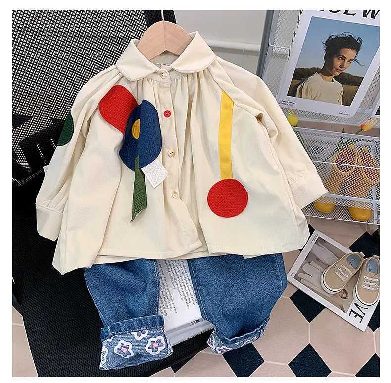 Children Clothing 2025 Spring Autumn New Girls Fashion Doll Shirt Princess Shirt Children Long Sleeved Shirt Baby Top C251007