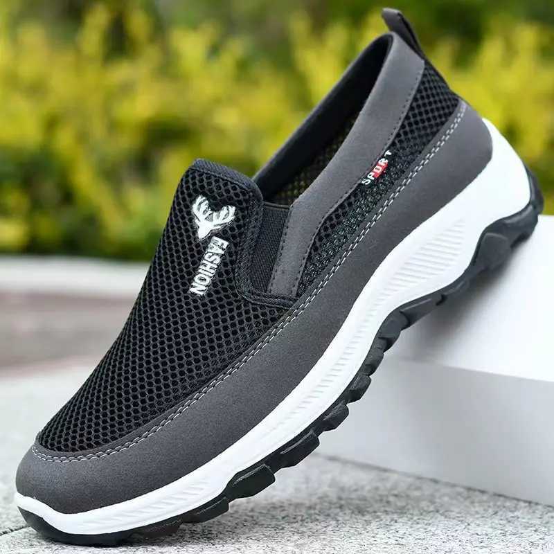 Men Running Hiking Sneakers Breathable Orthopedic Travel Plimsolls Slip On Comfortable for Outdoor Activity Hiking Walking J251007