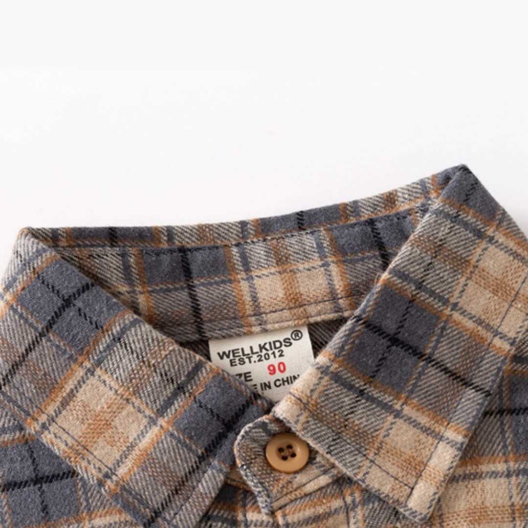 Kid Plaid Long Sleeve Shirt 2 3 4 5 6 Years Boys Spring Autumn Daily Casual Clothes Children Lapel Cotton Toddler Outfit C251007