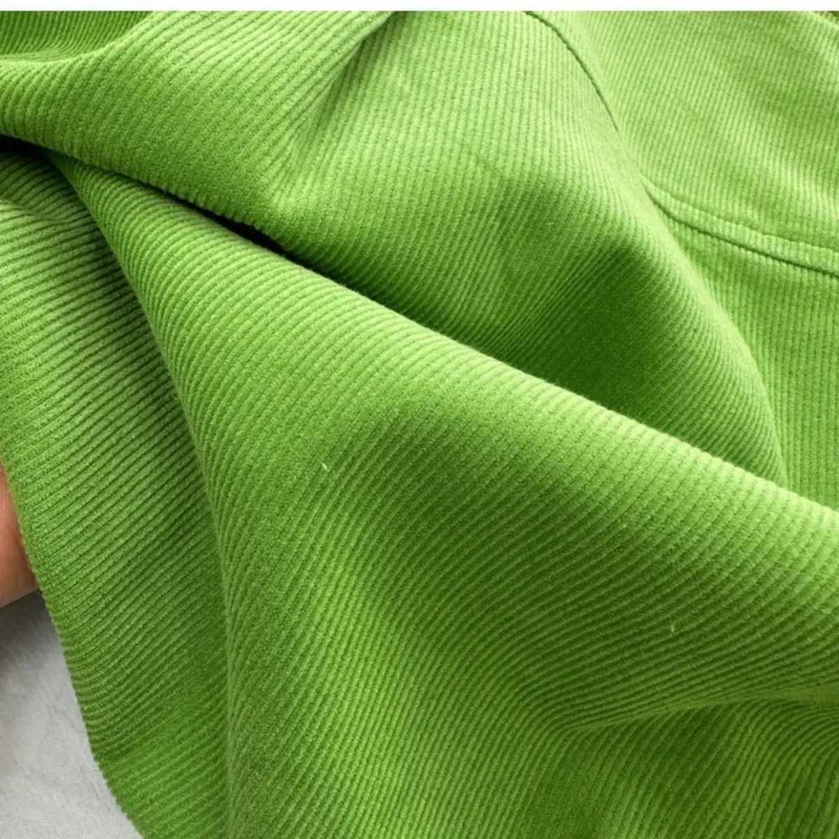 Boys Spring Shirt 2025 New Childrens Fashion Butter Fruit Green Cardigan Shirt Baby Girls Corduroy Thin Coats Long Sleeve Top C251007