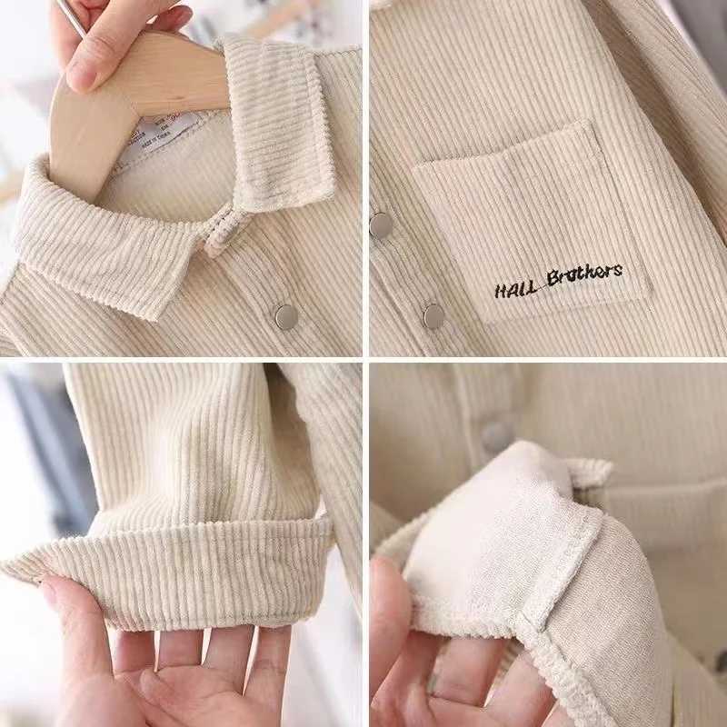 Baby Boys Corduroy Blouses Toddler Kids LongSleeved Top Girls Lapel Shirts 2025 Spring Autumn Childrens Clothing Casual C251007