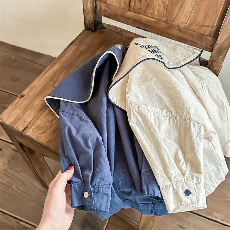 Spring Korean Style Baby Girls Cute Blouses Letters Printed Long Sleeve Loose Tops Children Casual Shirts C251007