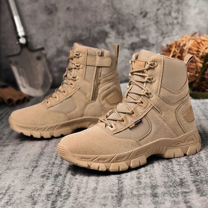 Hiking Shoes Men Boots Midtop Laceup Durable Casual Sports Shoes Outdoor Thicksoled Comfortable Combat Boots Men J251007