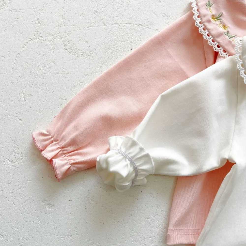 2025 Baby Girls Spring Autumn Clothes Cotton Sweet Lace Embroidery Tops Shirts Kids Children Princess Sweaters Clothing 1 2 3 C251007