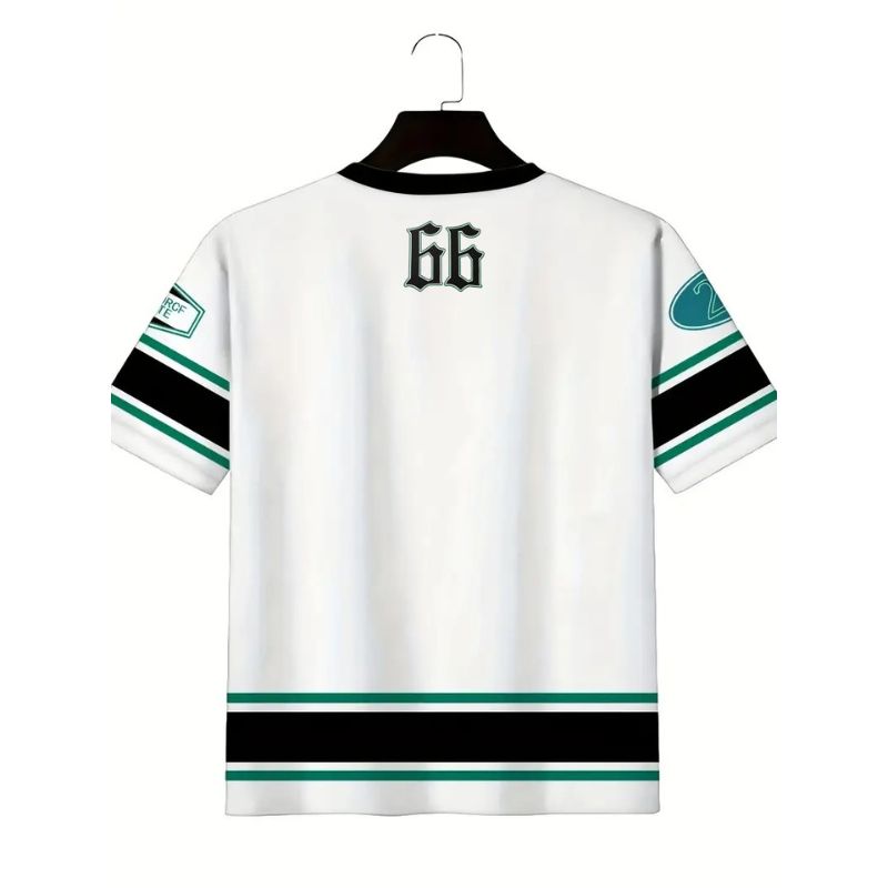 Casual Loose-Fit Athletic Shirt with Vintage Numbers Design for Men-13