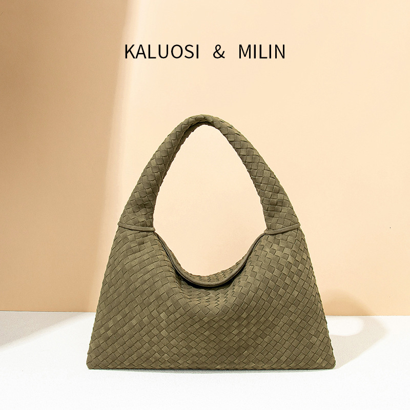 B Brand Early Spring New Woven Suede Nubuck Fashion Versatile Large Capacity Hobo High-end Underarm Bag