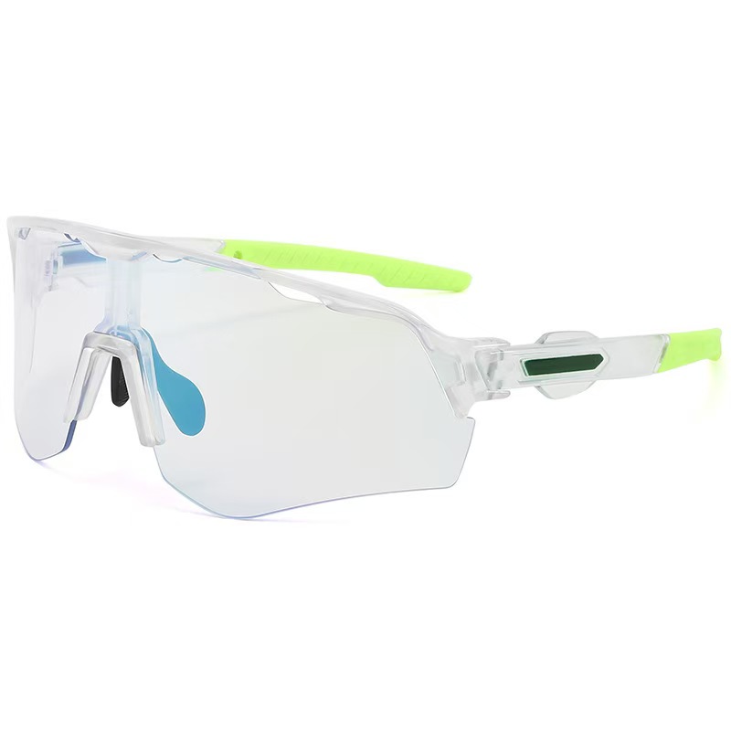 Outdoor cycling large frame color changing sunglasses, windproof sports glasses, men's and women's hiking sunglasses, fishing sunglasses