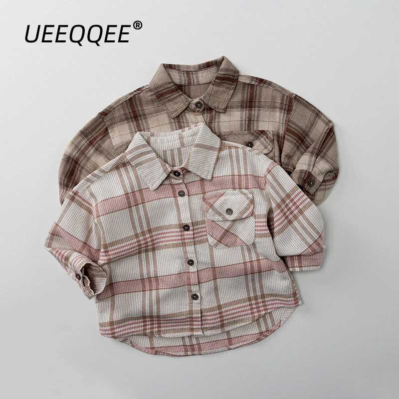 Spring Autumn Children Shirts 18Y Boys Cotton Plaid Pockets Casual Long Sleeve Tops Korean Toddler Wear For Kids Clothing New C251007